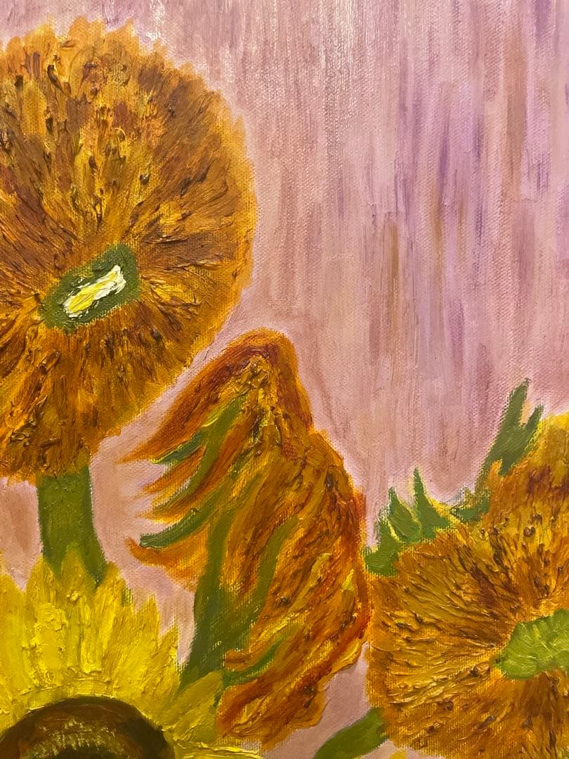 F20号　オーダーメイド油絵　ゴッホのひまわり