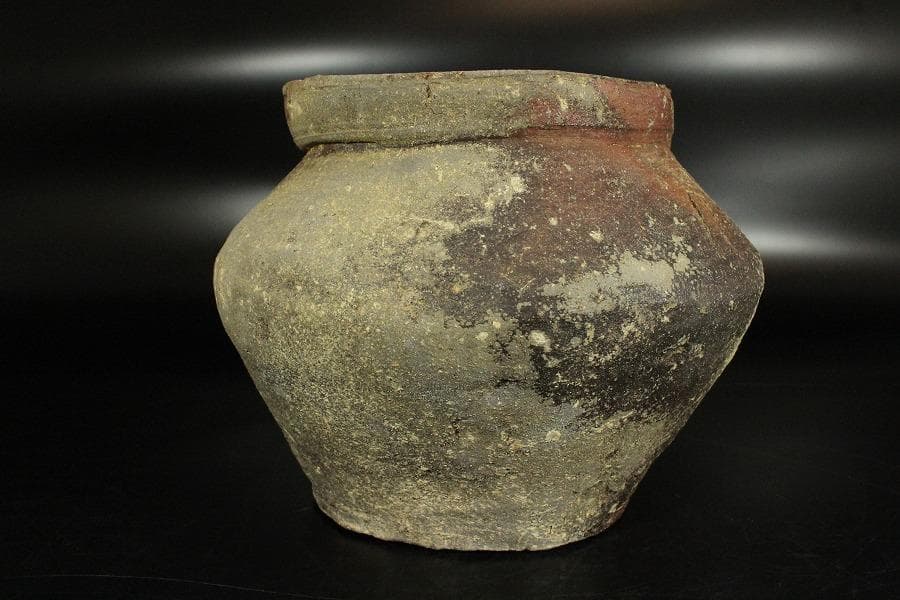 古備前 壷 時代物 窯印 自然釉 φ19.5cm(K-YC392)