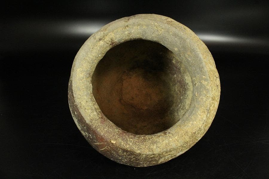 古備前 壷 時代物 窯印 自然釉 φ19.5cm(K-YC392)