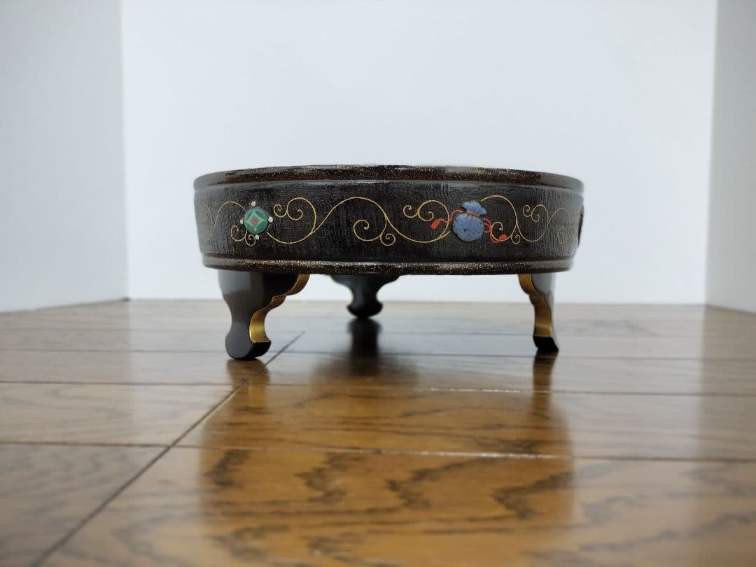 安藤七宝　漆盆　茶道　菓子盆　七宝　漆