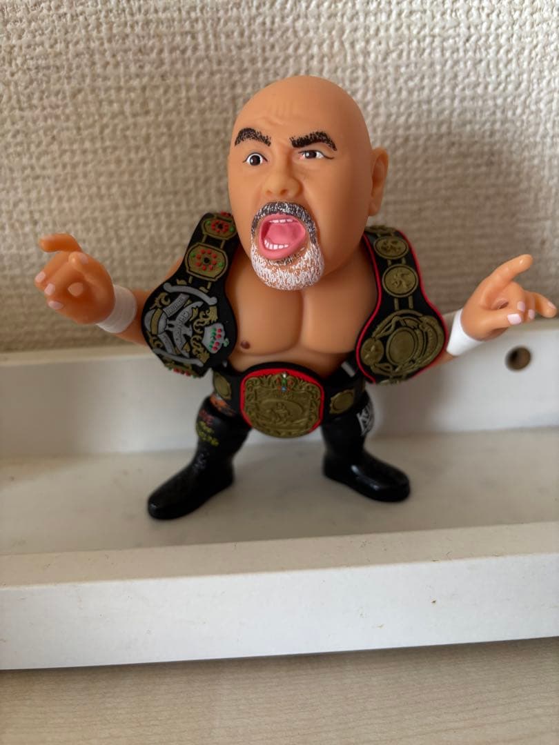 【16d HAO】武藤敬司 3冠ベルト、kaiji箱、訂正版箱付きソフビ