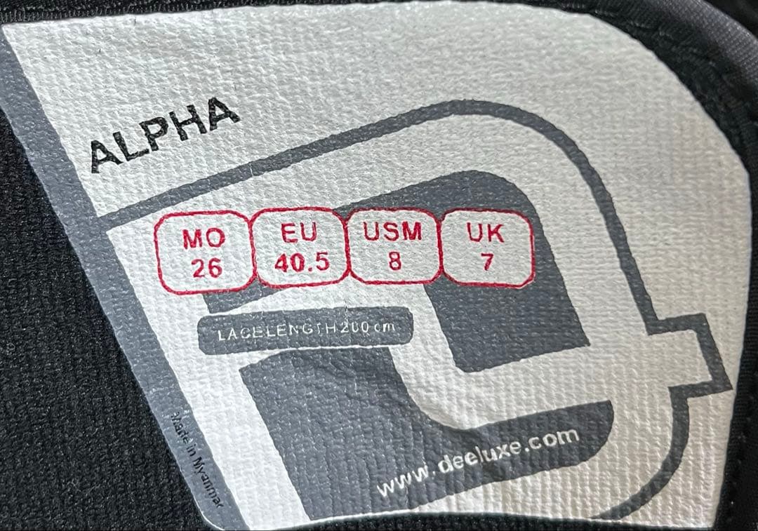 【美品_即日発送】DEELUXE スノボ　ALPHA アルファ 26.0cm