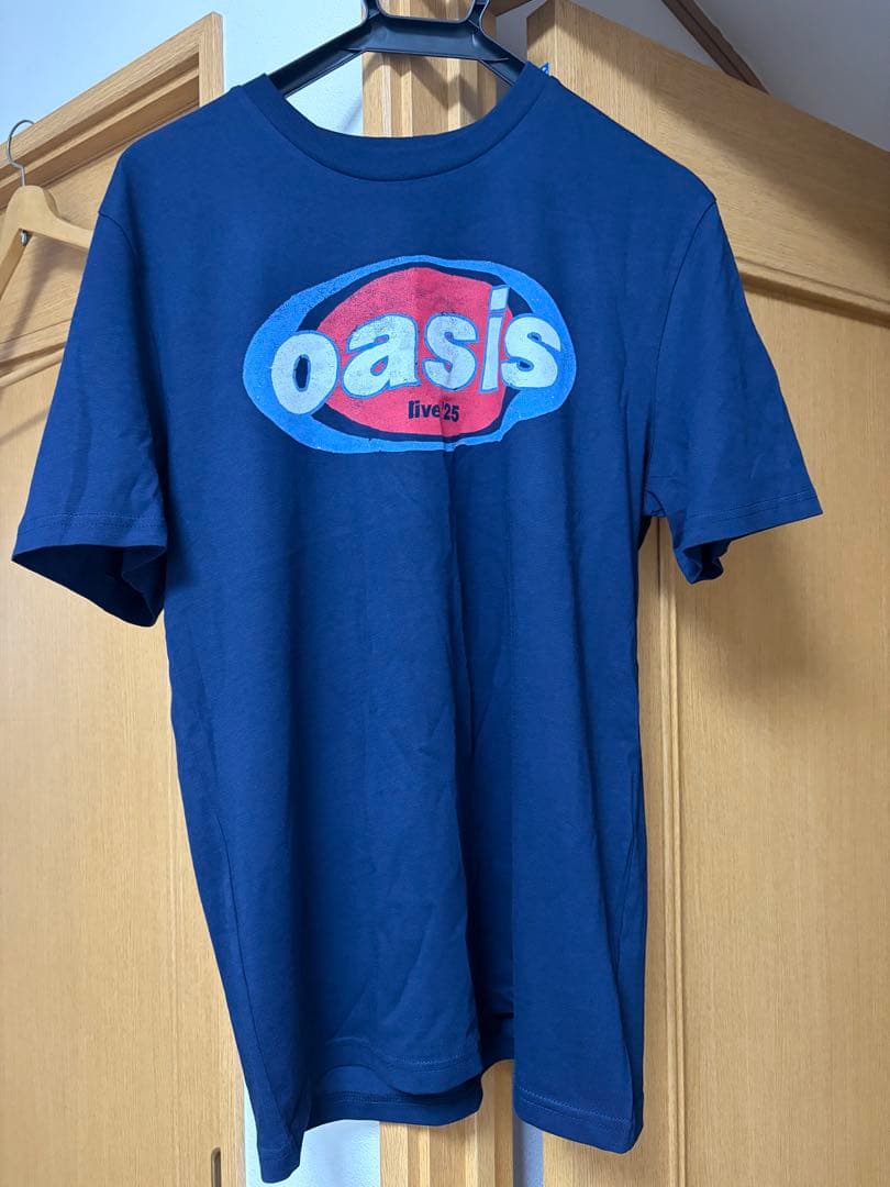 未使用 oasis live 25 Tシャツ Logo Navy M オアシス