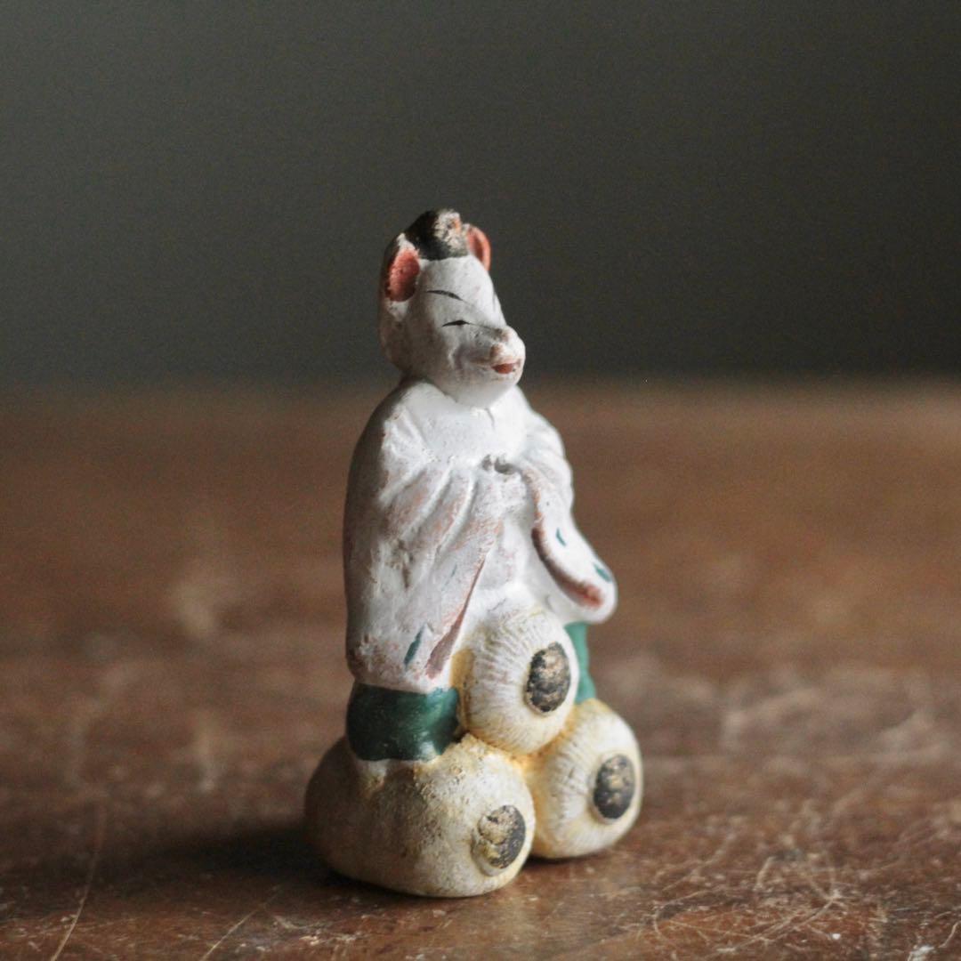 古作 土人形 狐 伏見土人形 民芸 郷土人形 古道具 アンティーク