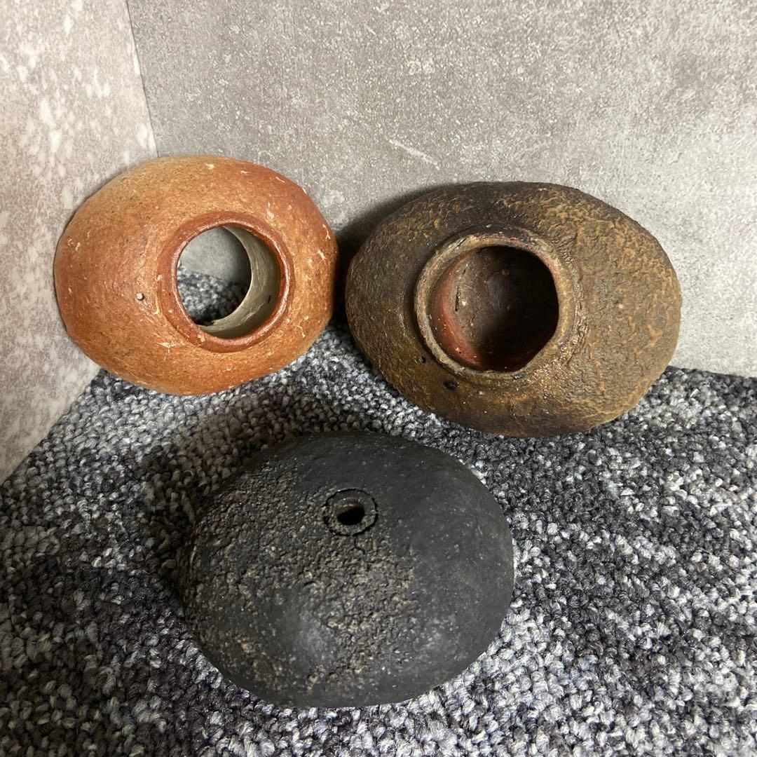 備前焼　脇本博之　香炉　花器　花瓶　一輪挿し　緋襷　窯変　カセ　置物　インテリア