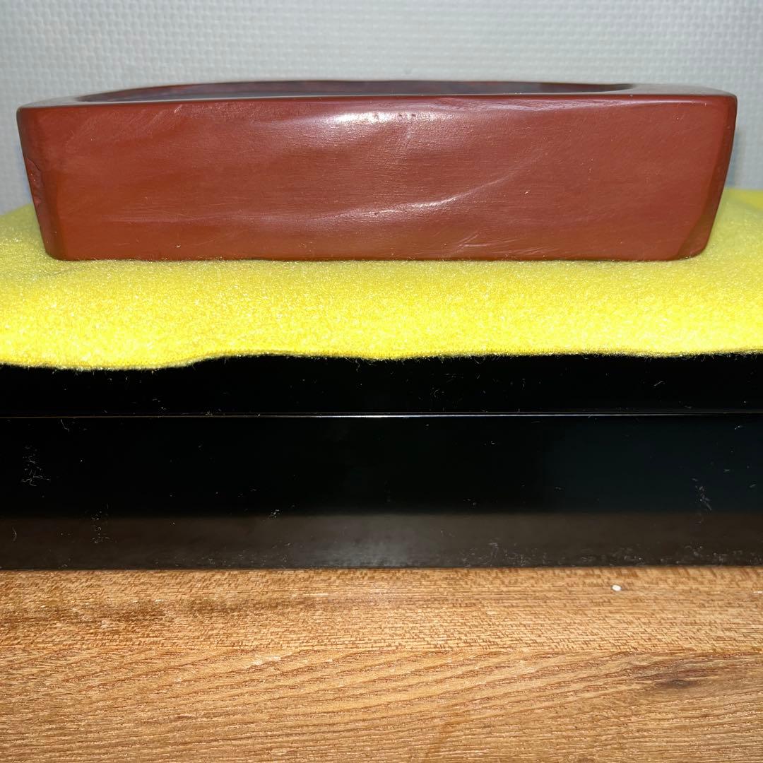 ⭕️希少　岩手県　紫雲硯　自然硯　佐藤幸雄　美品　35mm分厚い　海深い