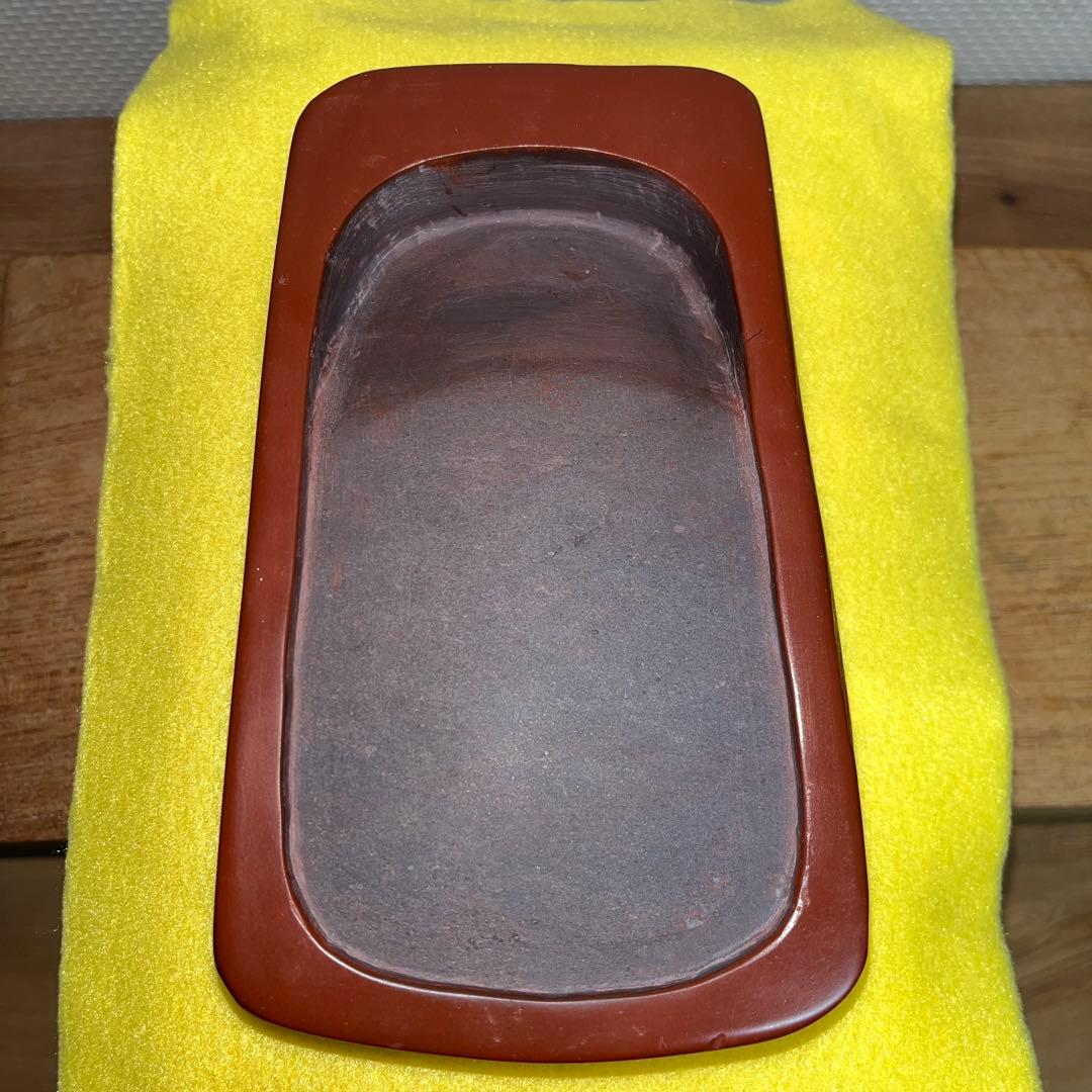 ⭕️希少　岩手県　紫雲硯　自然硯　佐藤幸雄　美品　35mm分厚い　海深い