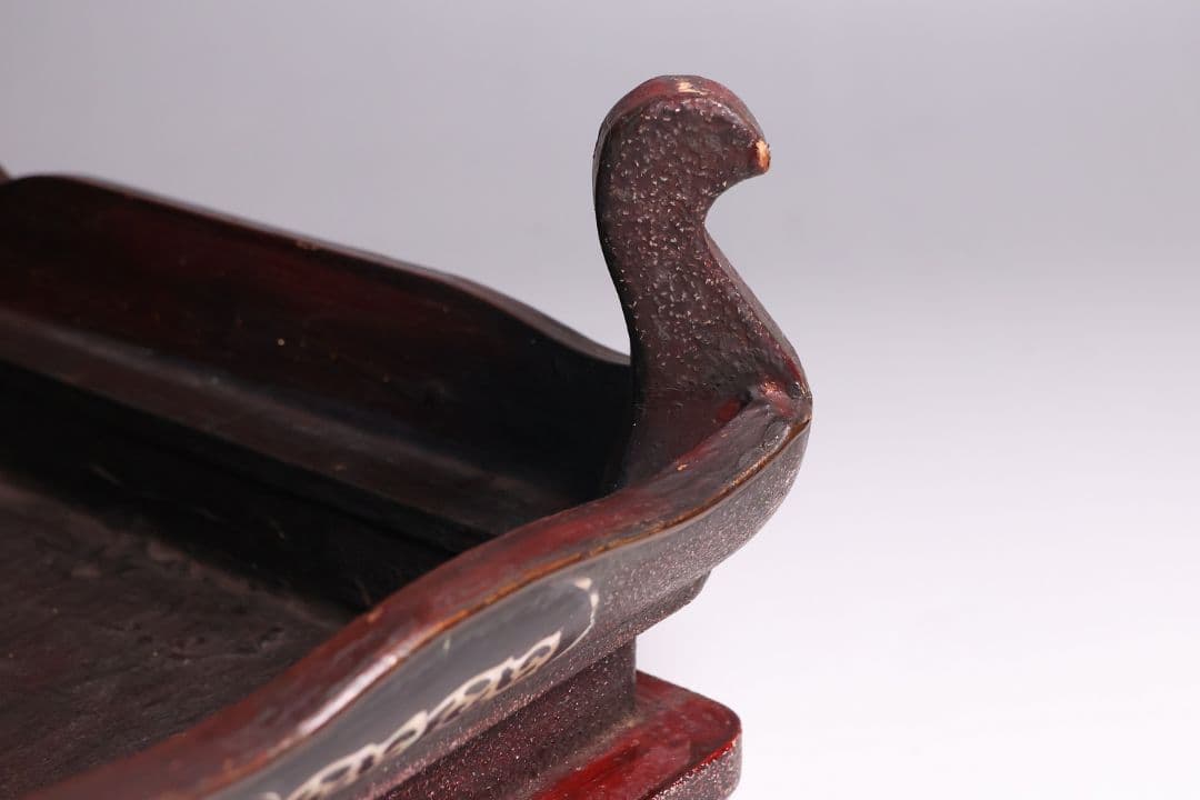 中国美術 螺鈿細工 平卓 46×28.3cm 人物 花台 香炉 木製【MA812