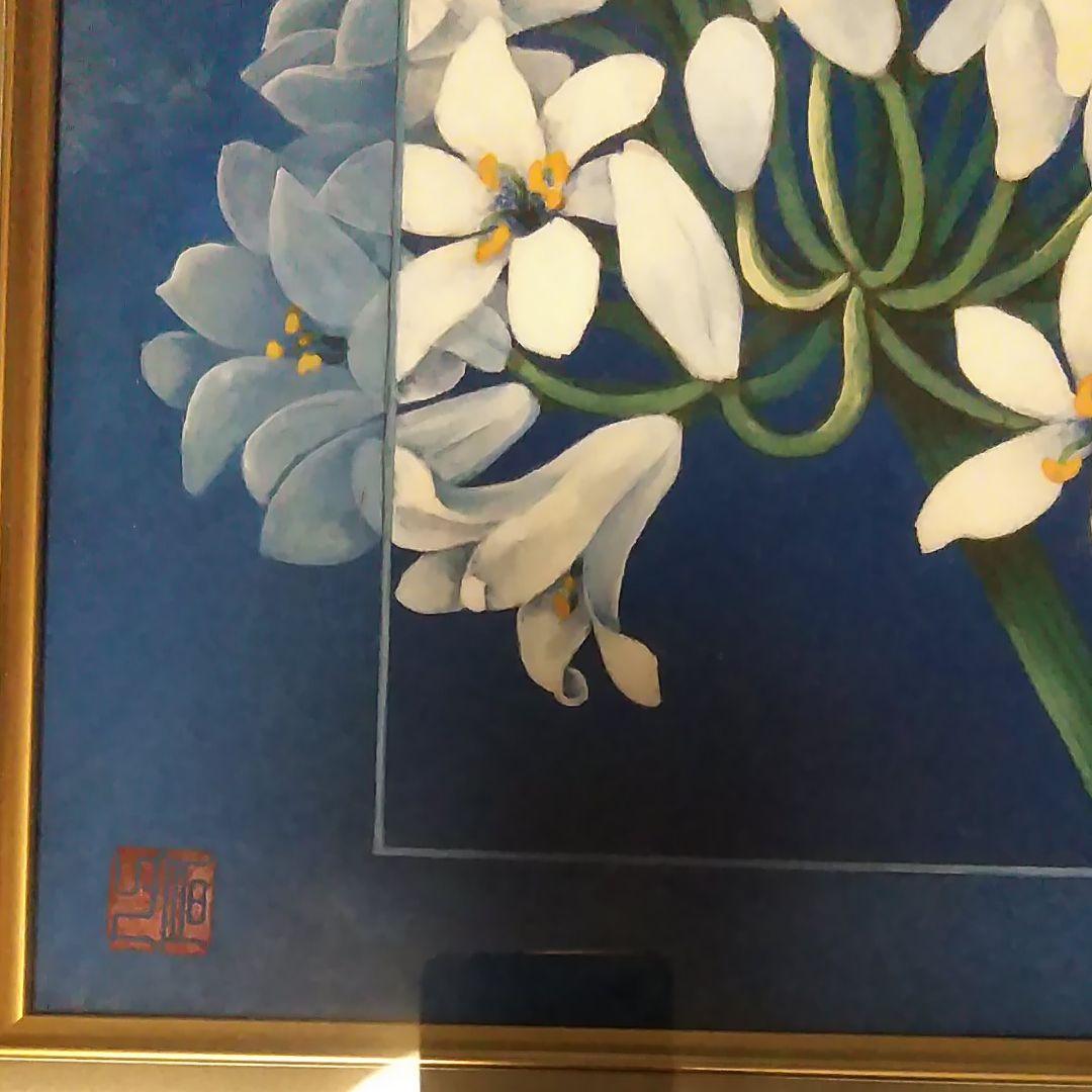 日本画(13)　白い花