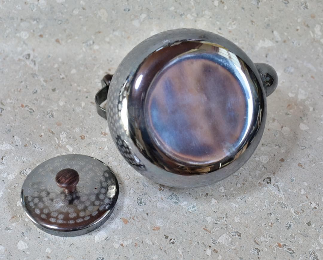 いぶし銀湯沸かし　銀瓶　銅製品お茶道具