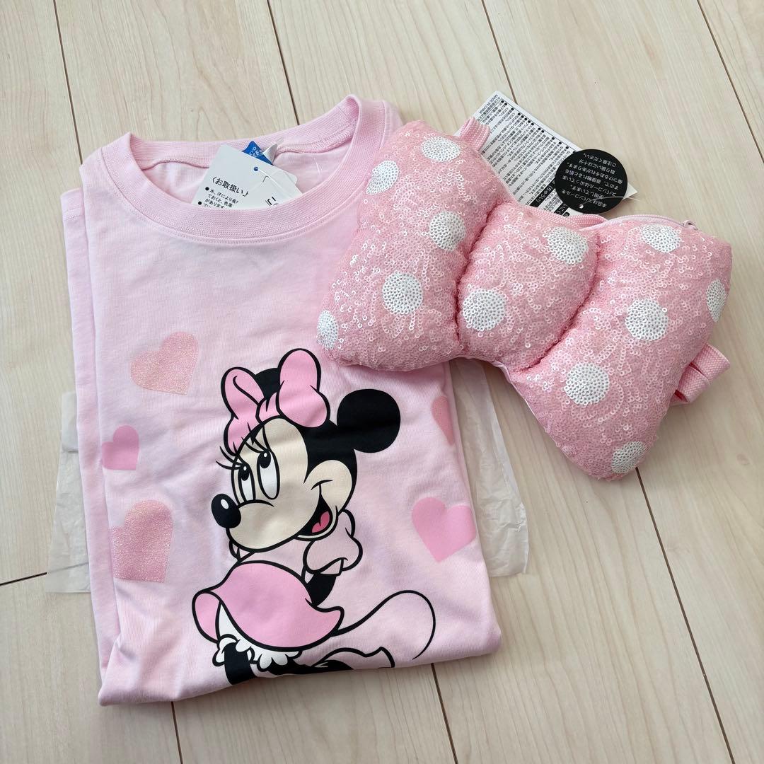 タグ付き【ミニーの日】リボン　ショルダーバッグ　Tシャツ パルパルーザ　ピンク