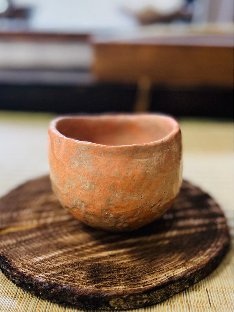 杉本貞光 秀逸作　寺垣外 赤茶碗 共箱