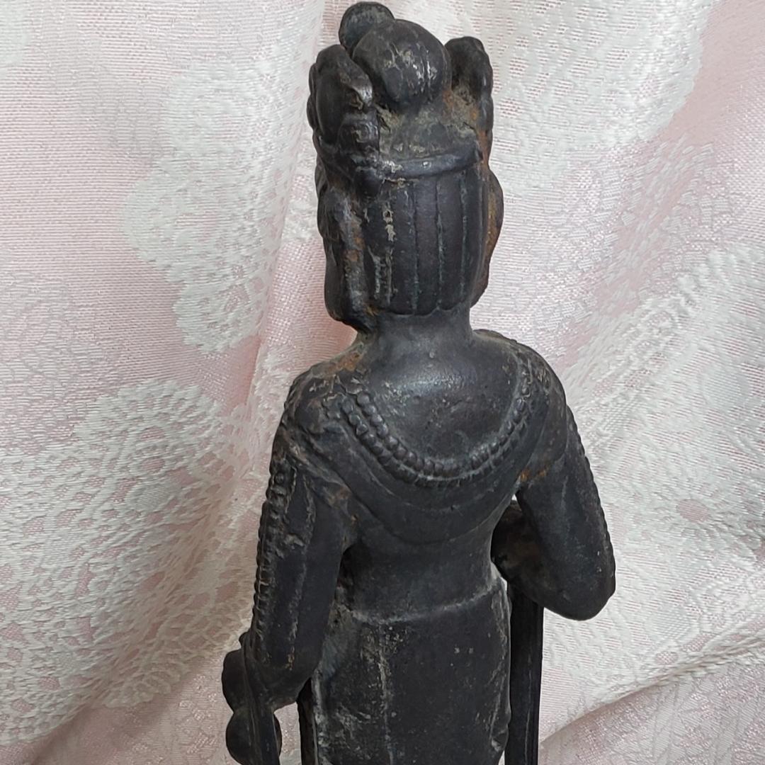【飛鳥仏】◆鐵鋳観音菩薩立像 仏像◆検）天平仏 新羅仏 高麗仏 空海 千利休