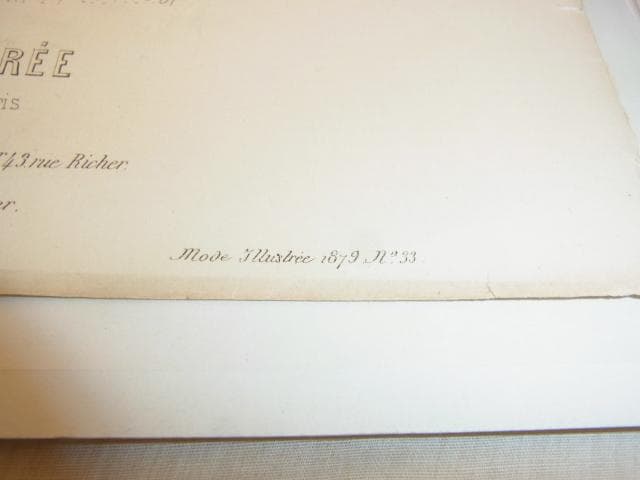 1879年銅版画◆フランス ファッション誌『ラ・モード・イリュストレ』No.33