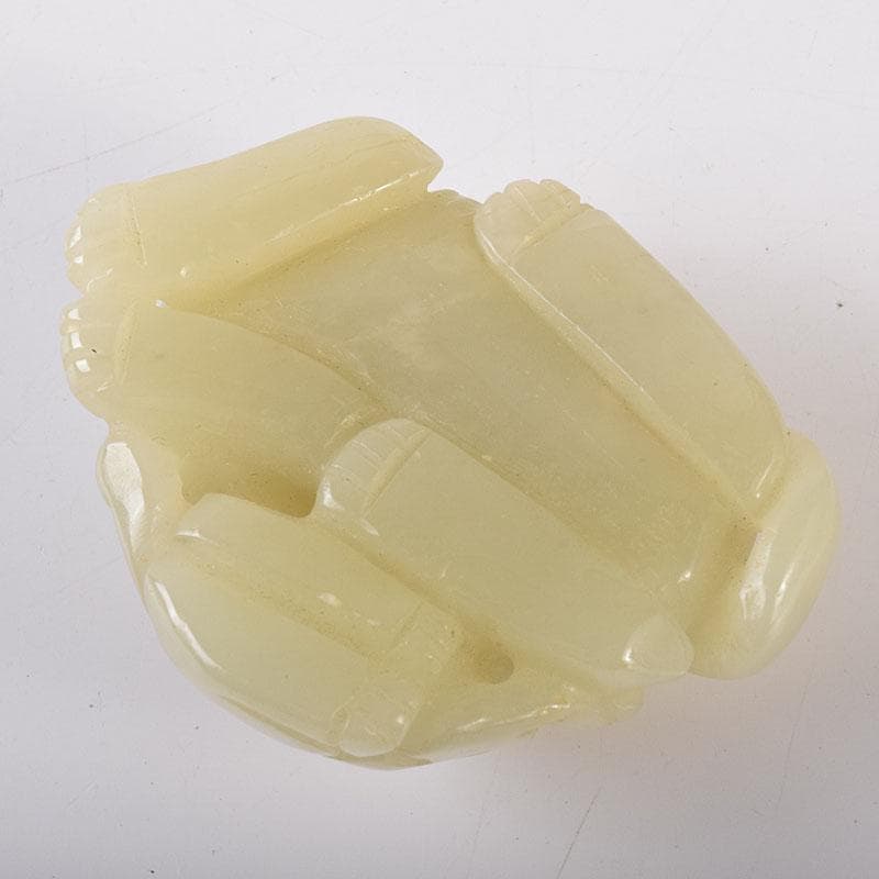 中国　玉石彫刻　神獣　根付　紙鎮　置物　C　8213E