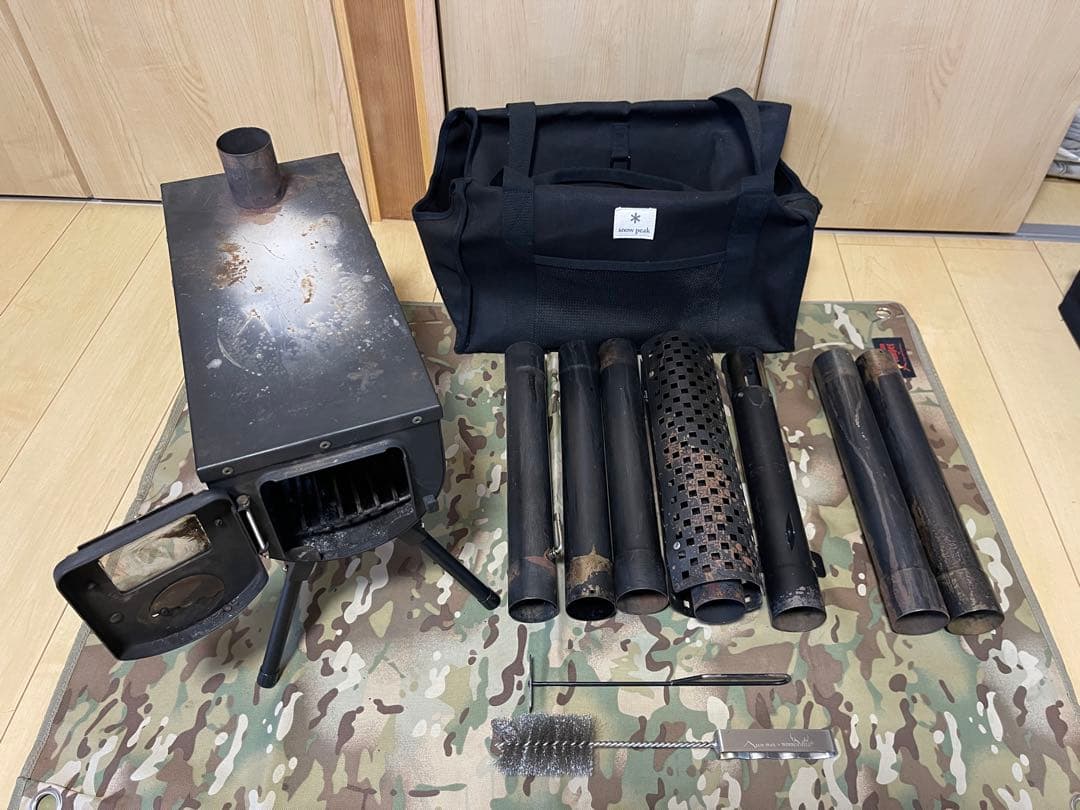 【かじけん】BUNDOK BD-501 薪 ストーブ (延長煙突2本、煙突