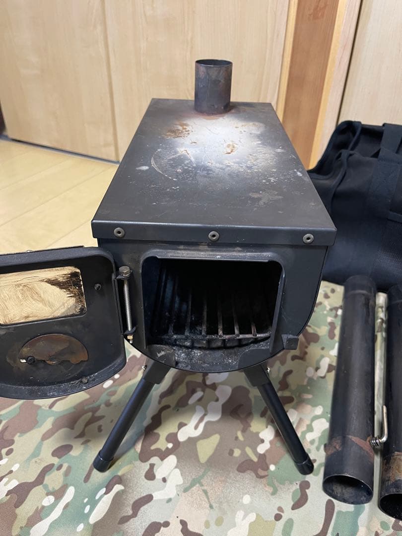 【かじけん】BUNDOK BD-501 薪 ストーブ (延長煙突2本、煙突