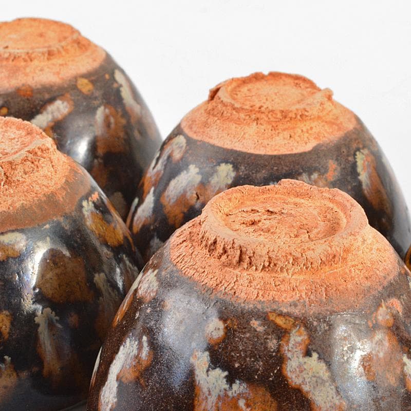 中国　吉州窯　玳玻天目　煎茶碗　五客　F　R5571