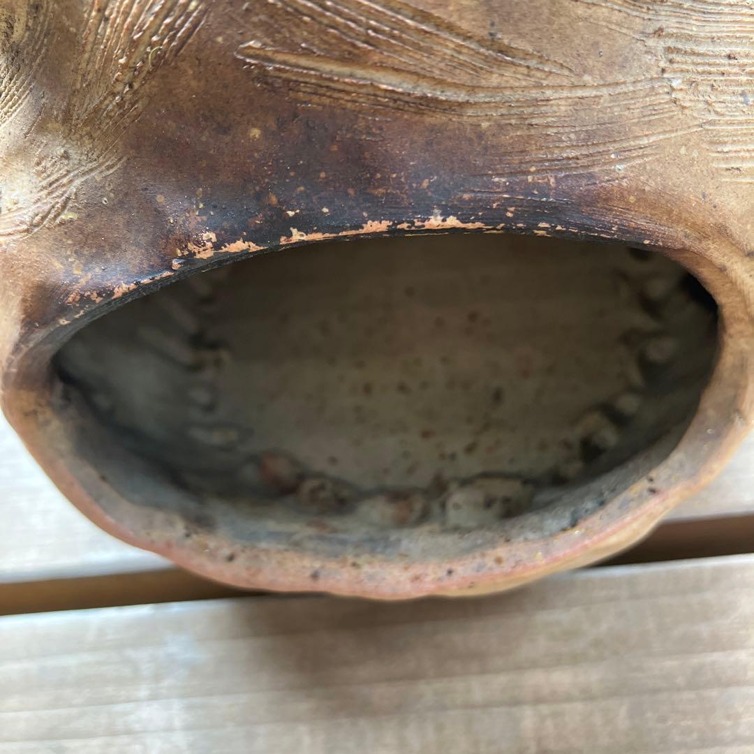 弥平次作　タヌキ 陶器 蚊遣　蚊取り線香器　アンティーク