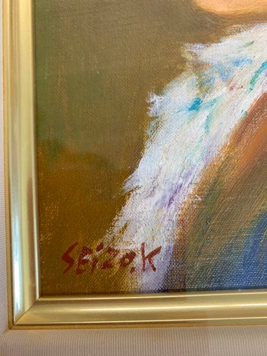 木本 晴三 作  油絵 タイトル  女の顔 ❤️