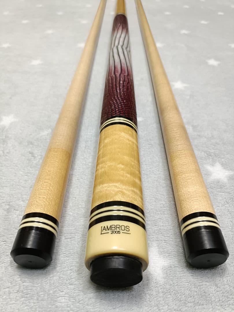 ★極美品★LAMBROS★極美カーリーメイプル★ランブロス★リザード革巻★