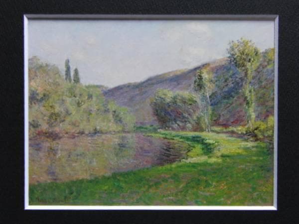 クロード・モネ、「ジュフォス、夕方の風景」、希少な画集より、新品高級額・額装付