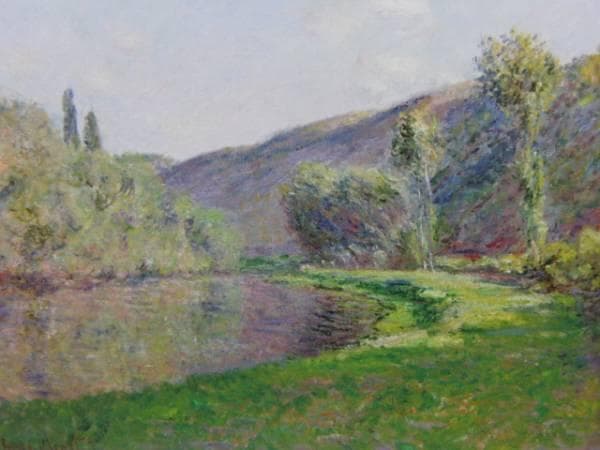 クロード・モネ、「ジュフォス、夕方の風景」、希少な画集より、新品高級額・額装付