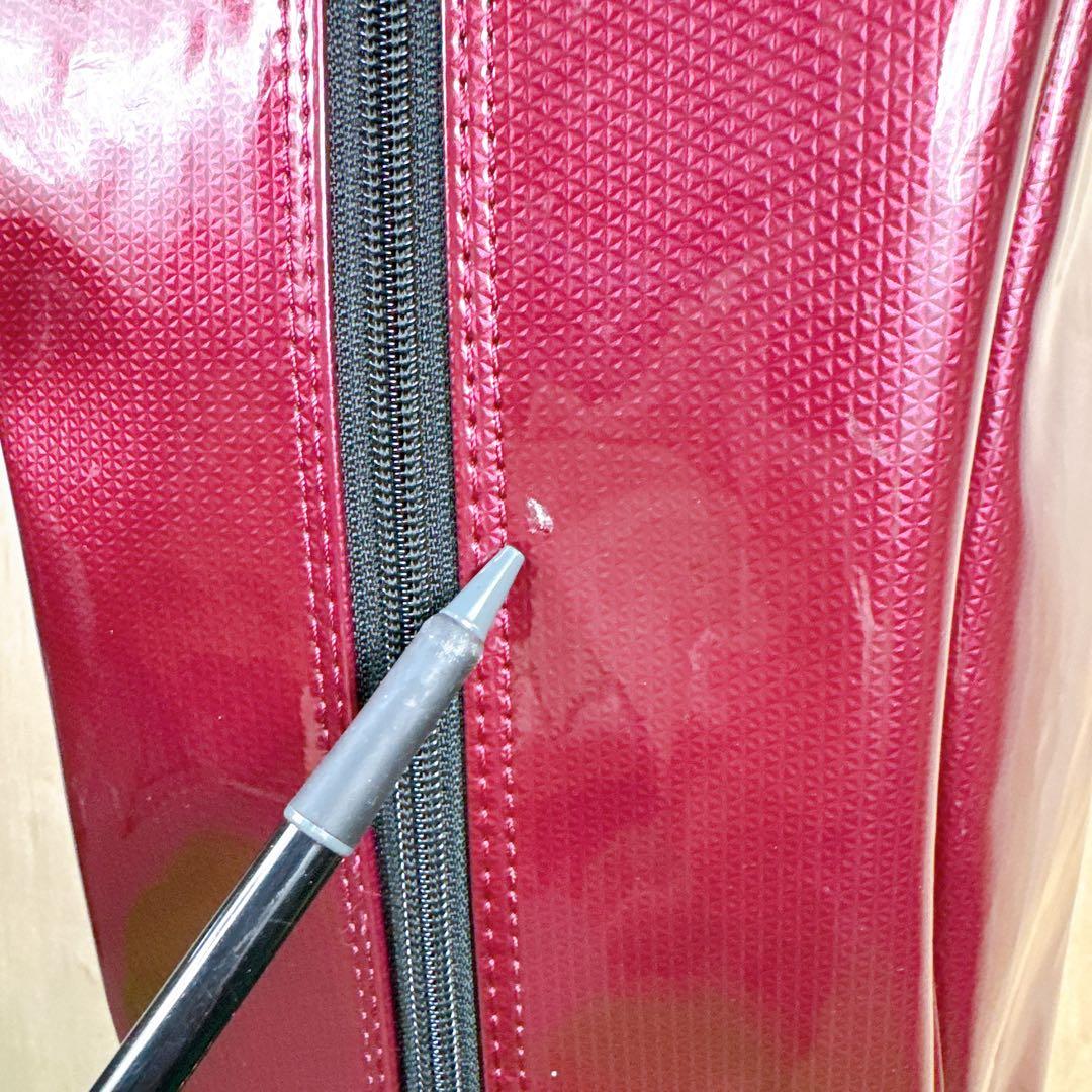 MAJESTY　キャディバッグ　カート式　エナメル素材　ワインレッド系　5分割