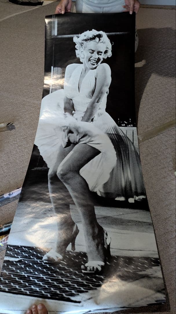 蔵出し品 マリリン・モンロー モノクロポスター 大判 2m×50cm 希少 レア