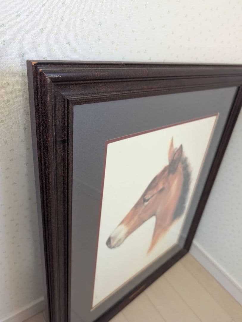 馬の肖像画 ダークブラウンフレーム　158/3500