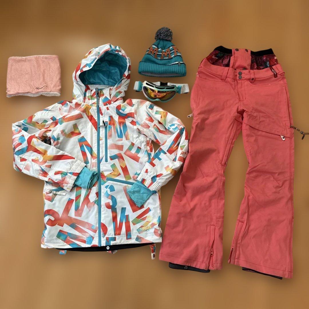 スノーボードウェアセット（ホワイト/ピンク）