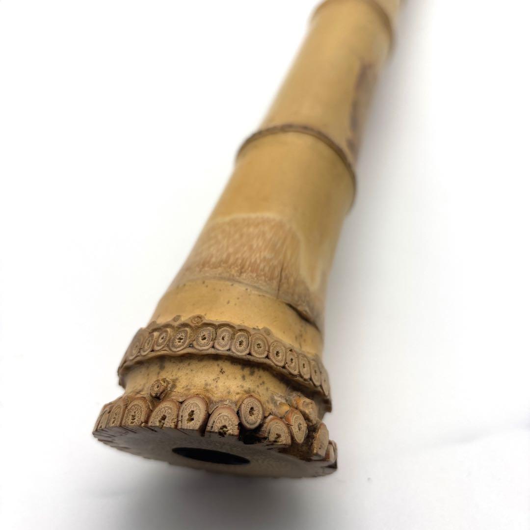 【美品】尺八　琴古流　バチ型　銘あり　竹治　1尺7寸　5孔　和楽器　唄口7号