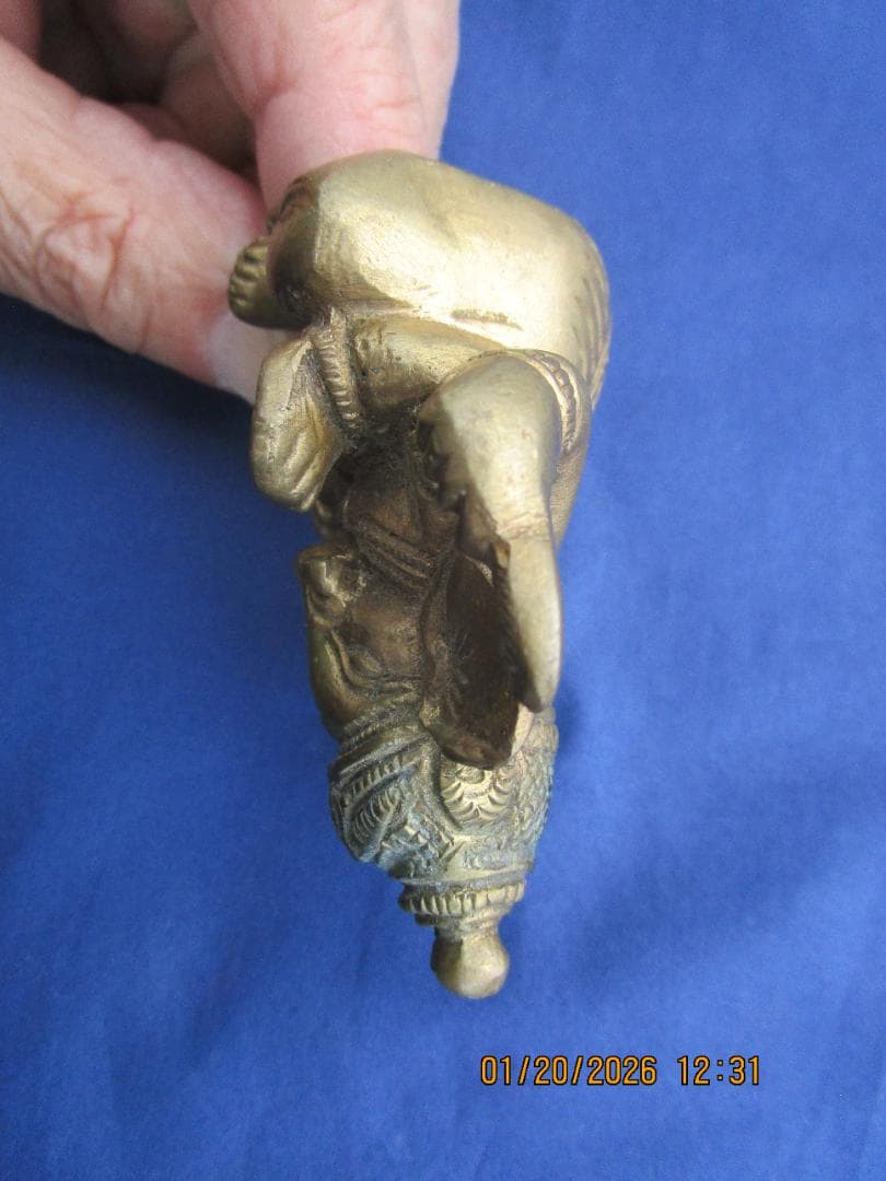 仏像　渡金仏【?】ガネーシャ像　時代物　象の顔の仏　頭部に錆あり　1体