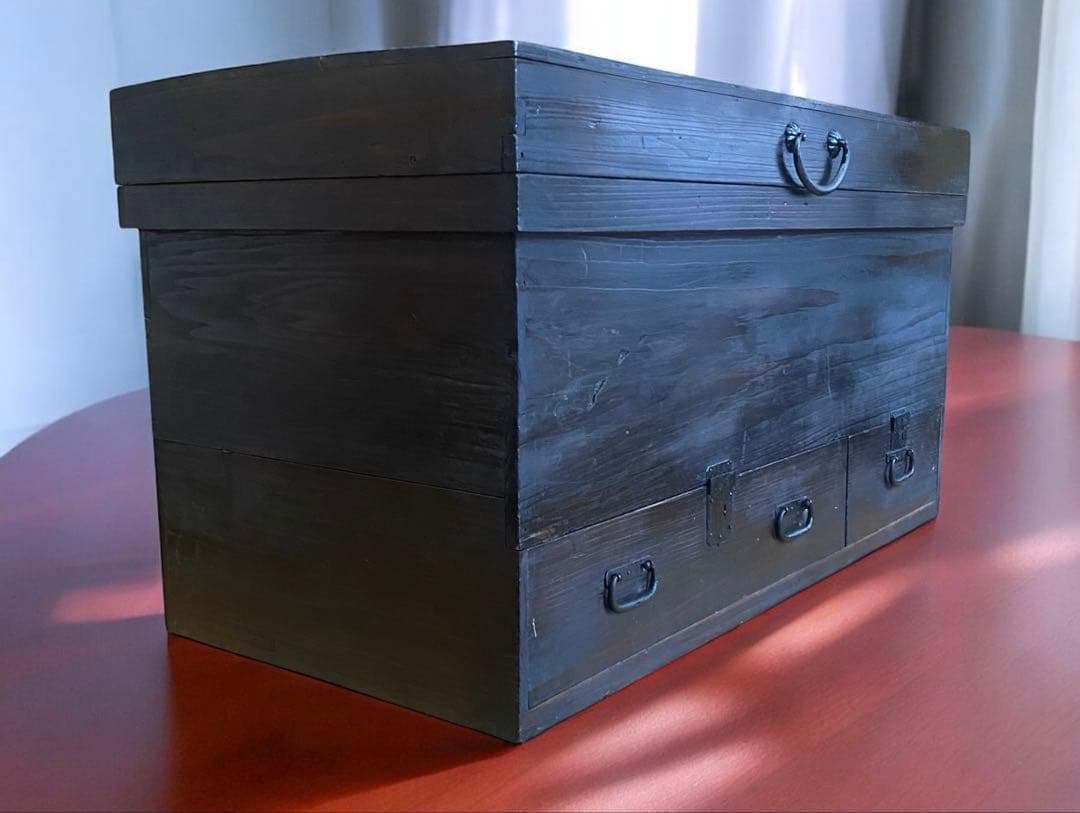 佐賀の古民家より★アンティーク　骨董★李朝箪笥　バンダジ　収納箱