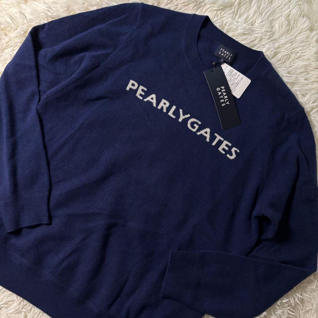 新品タグ付✨PEARLYGATES カシミヤ100% ニット サイズL ネイビー