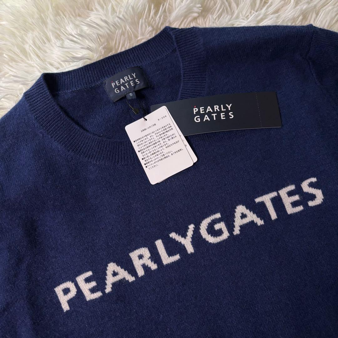 新品タグ付✨PEARLYGATES カシミヤ100% ニット サイズL ネイビー