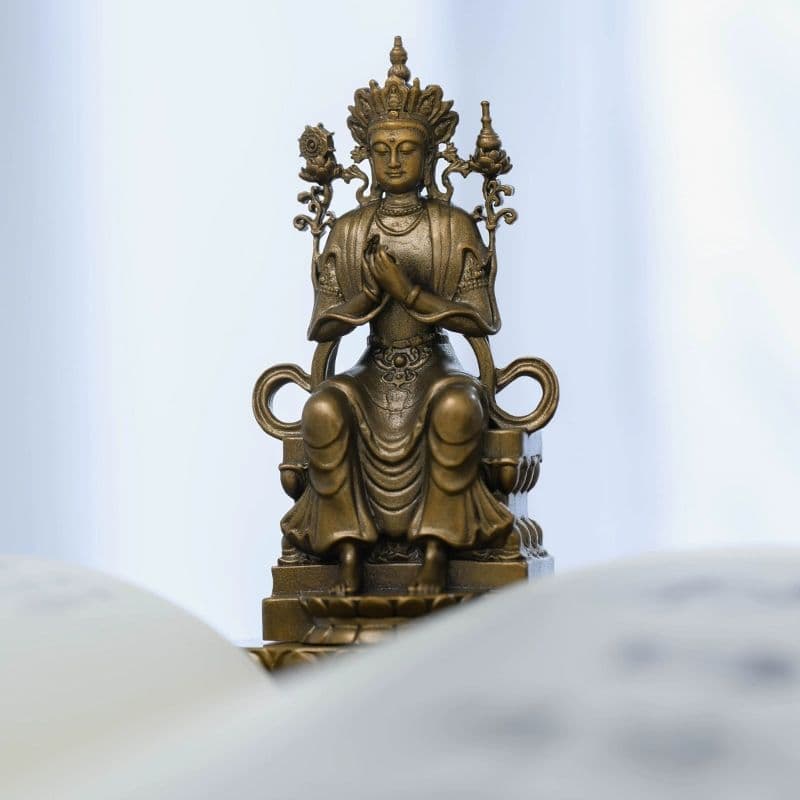 仏教美術 仏像 小仏像 天冠弥勒仏像 銅製品 鎮宅辟邪 開運風水 招財 置物