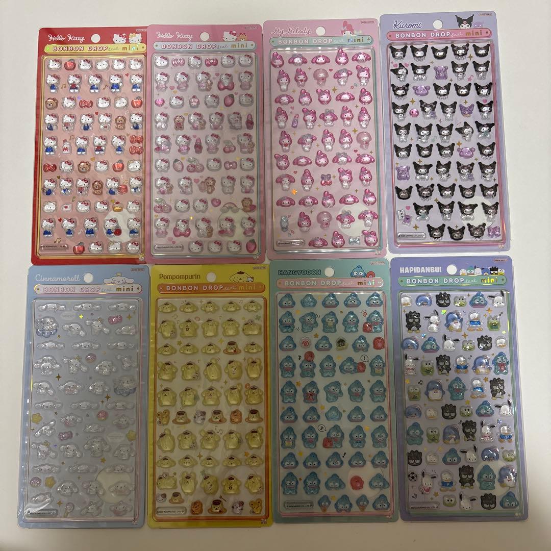 【正規品】サンリオ　ボンボンドロップシールミニ コンプリート 8枚セット