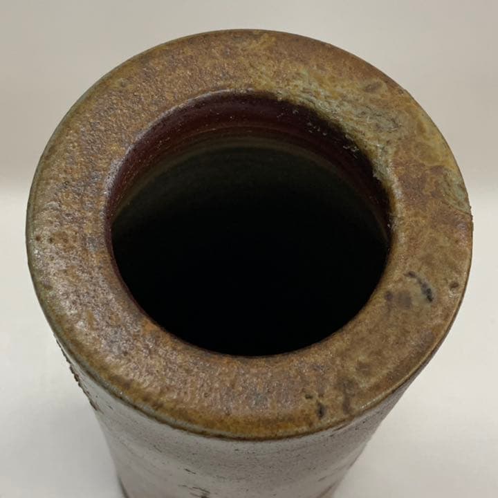 【花入6】備前6  筒形　　松園　　高さ23㎝