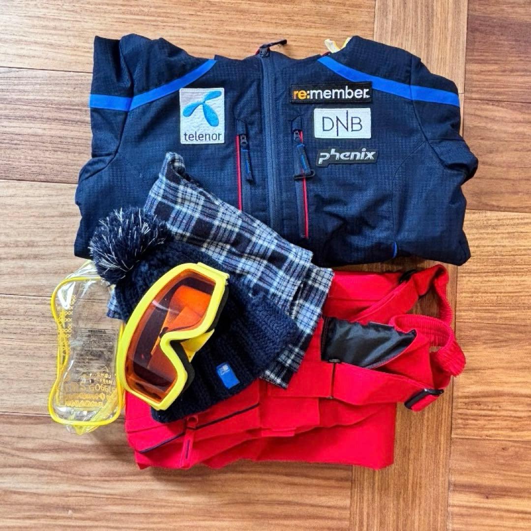 Phenix 140子供スキーウェアセット （ゴーグル・ニット帽・レギンス付き）