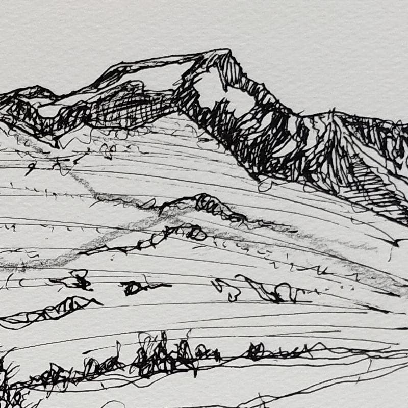 ☆青野昌勝☆「中山峠の春」ペン画　四ツ　未使用！