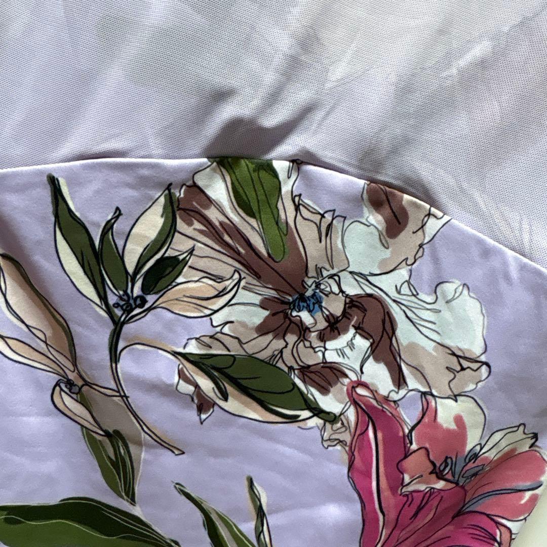 stina 花柄 長袖レオタード 薄紫色