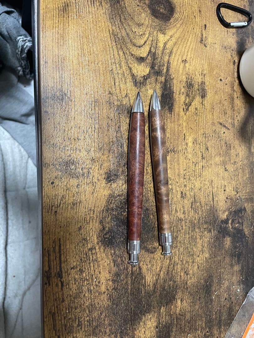 春山様工房楔シャープペンシル花梨瘤、マーブルウッド