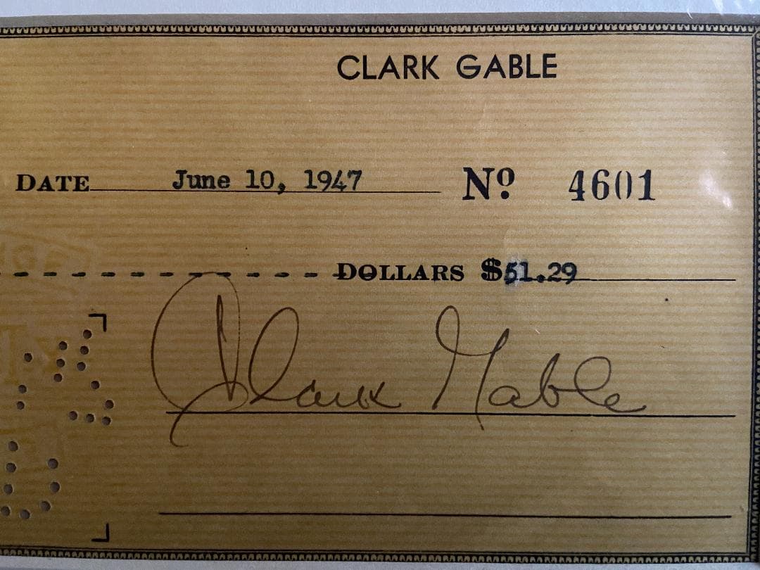 Clark Gable （クラークゲーブル）直筆サイン（鑑定書付き）