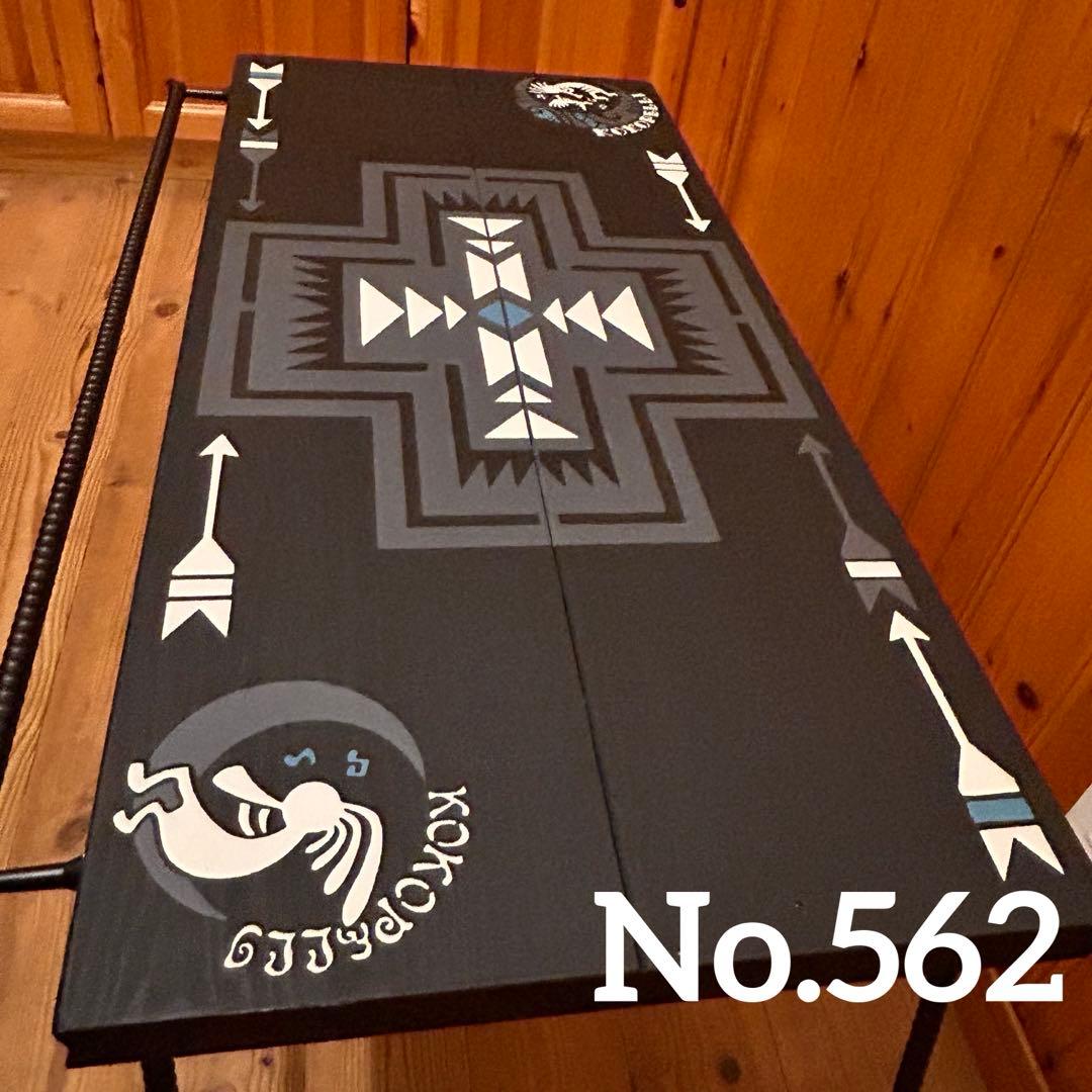 No.562 アイアンローテーブル オルテガテーブル　ネイティブ柄 ココペリ