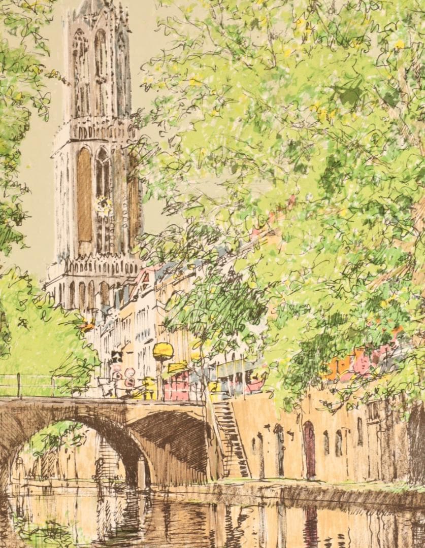 BK288　小田切訓 「 初夏のユトレヒト 」 218/300　リトグラフ