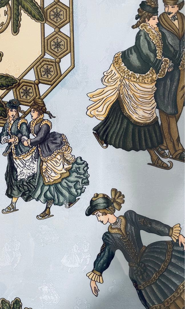 HERMESカレ90額装 Scènes de Patinageスケートの情景