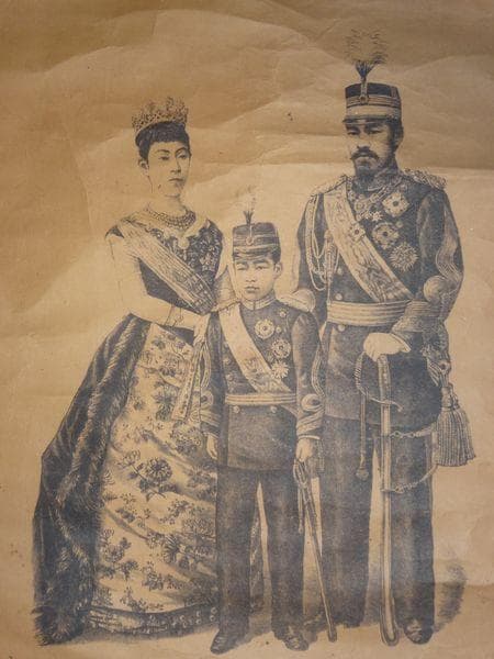 稀少 1895年 明治天皇 宣戦詔勅 平和詔勅 昭憲皇太后 大正天皇 紙本 掛軸