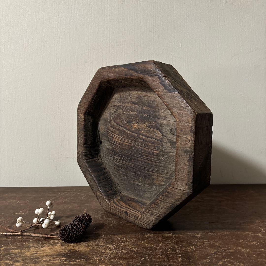 李朝木製灰皿　古民具　韓国古美術　花入　花器　和骨董　アンティーク　古道具
