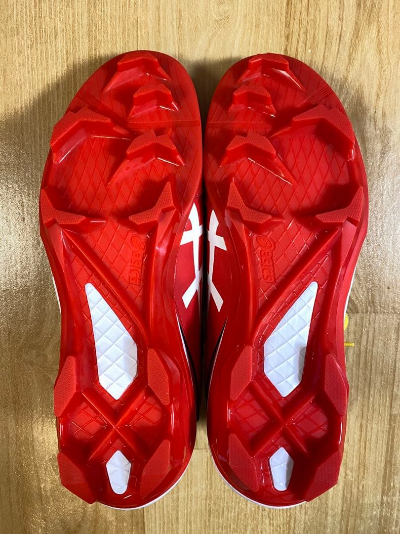 【未使用】 アシックス 野球 スパイク 赤 28㎝